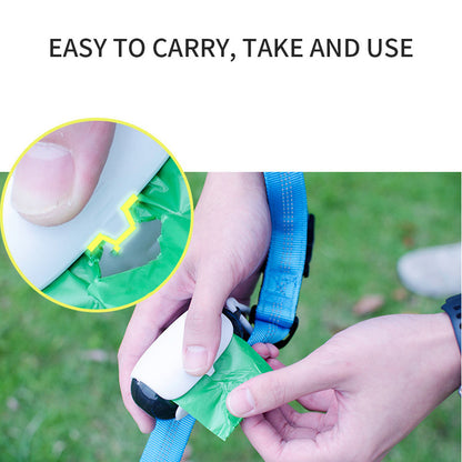 Poop Bag Holder And Dispenser With Leash